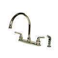 American Brass American Brass CH801GS RV Kitchen Faucet w Gooseneck Spout, Teapot Handles And Sprayer 8"-Chrome CH801GS